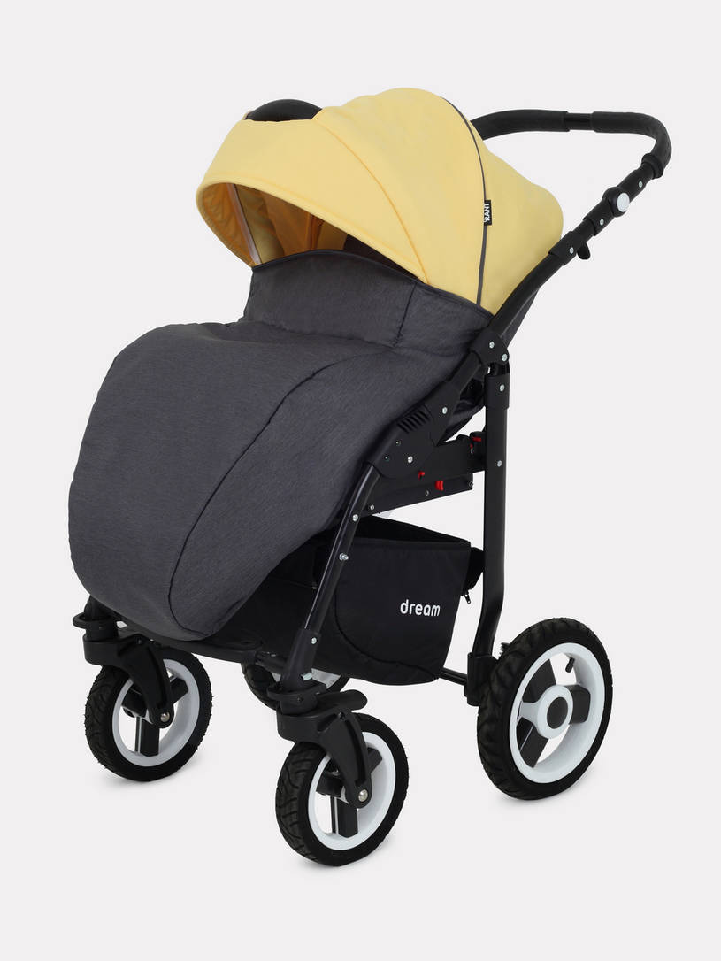 Коляска 3 в 1 Rant Dream 07 серый-желтый