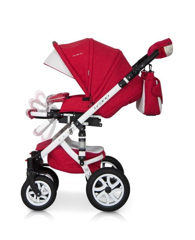 Коляска 2 в 1 Riko Bruno Ecco 20 бело-красный