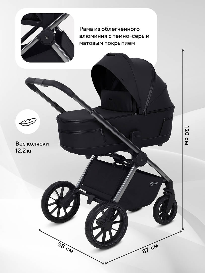 Коляска 2 в 1 Rant Falcon Therm Black