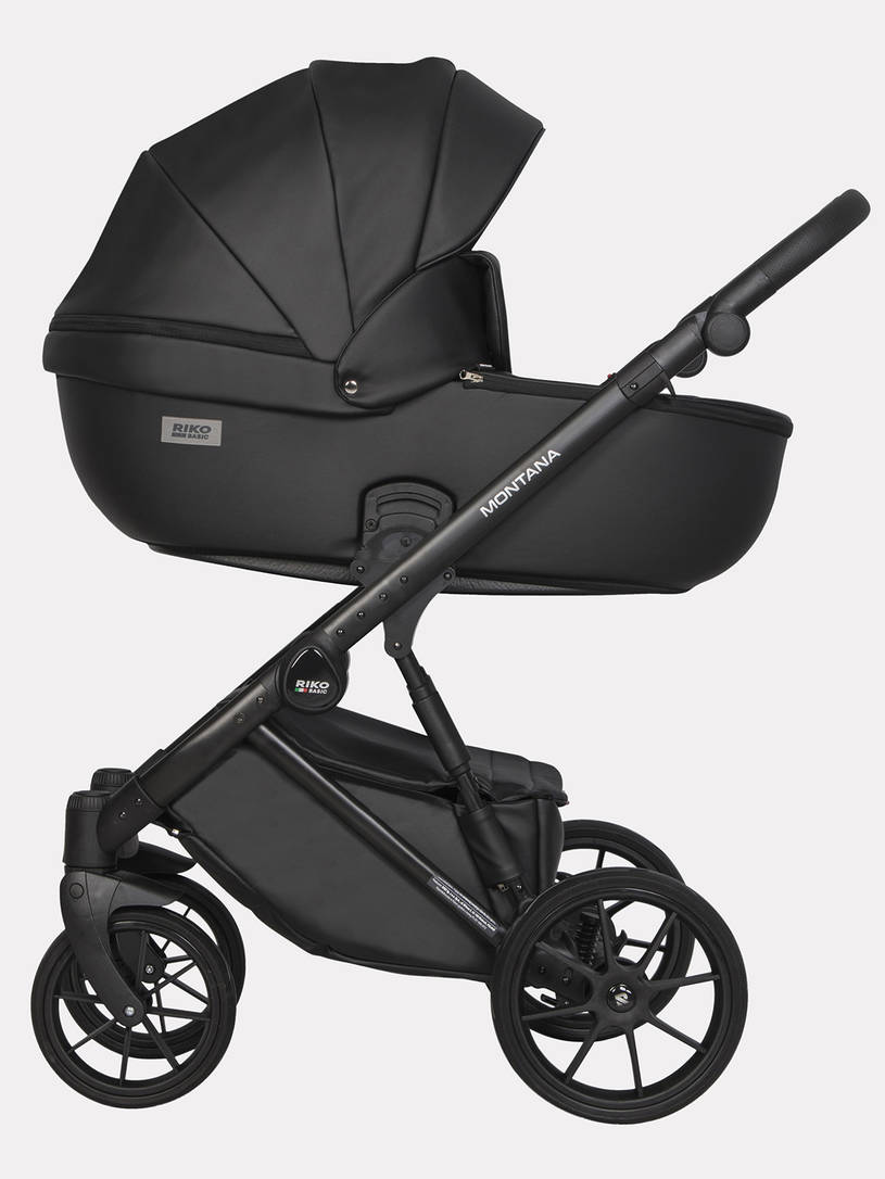 Коляска 2 в 1 Riko Basic Montana Ecco 12 Black черный