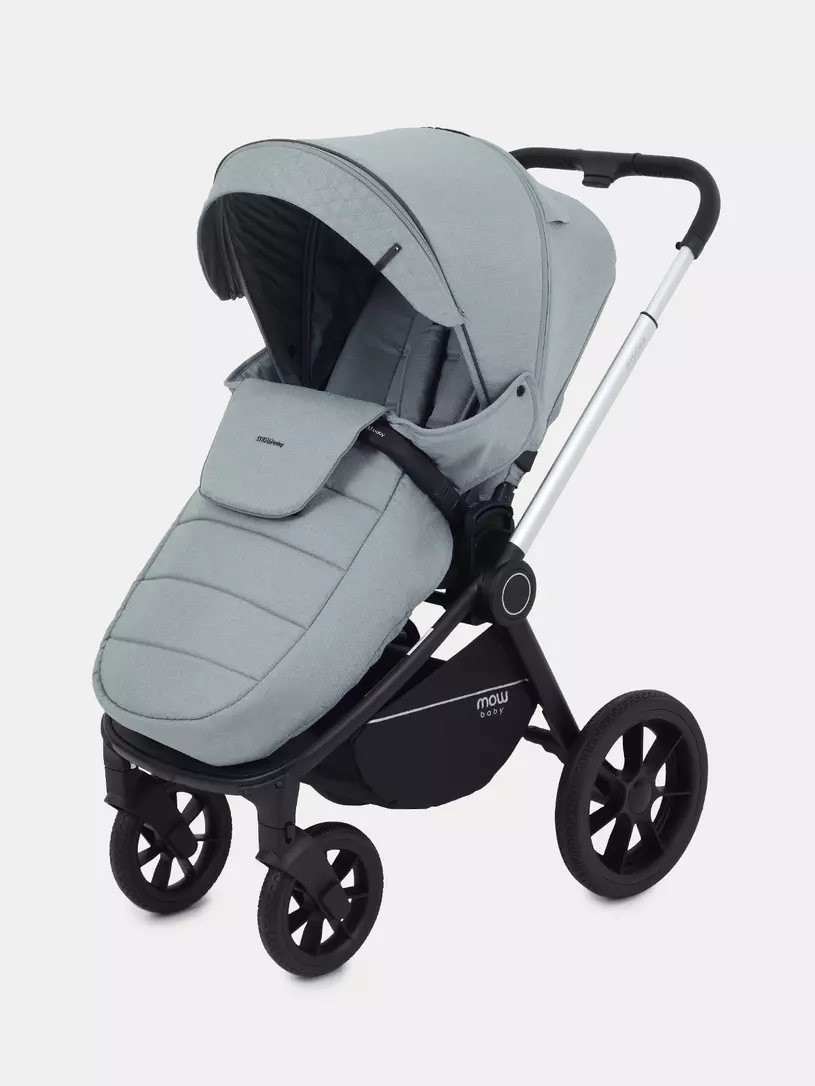 Коляска 3 в 1 Mowbaby Zoom Silver 2025 green tea