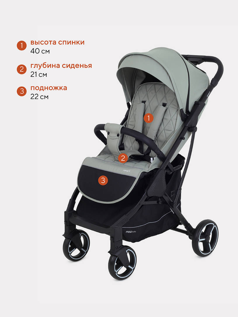 Коляска прогулочная Mowbaby Smart 2023 Green