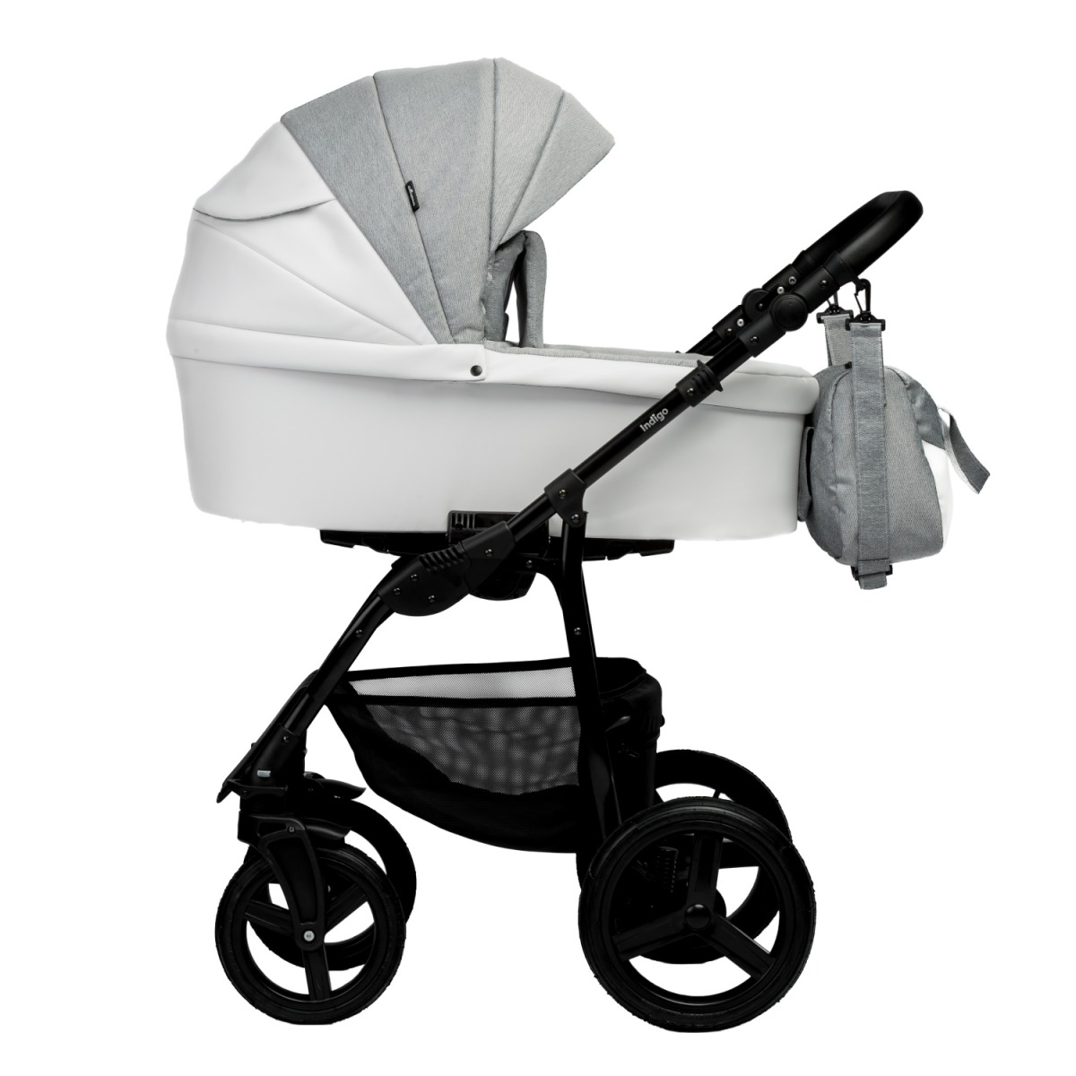 Коляска 2 в 1 Indigo Impulse Eco, Ie 03 (Белый + Серый)