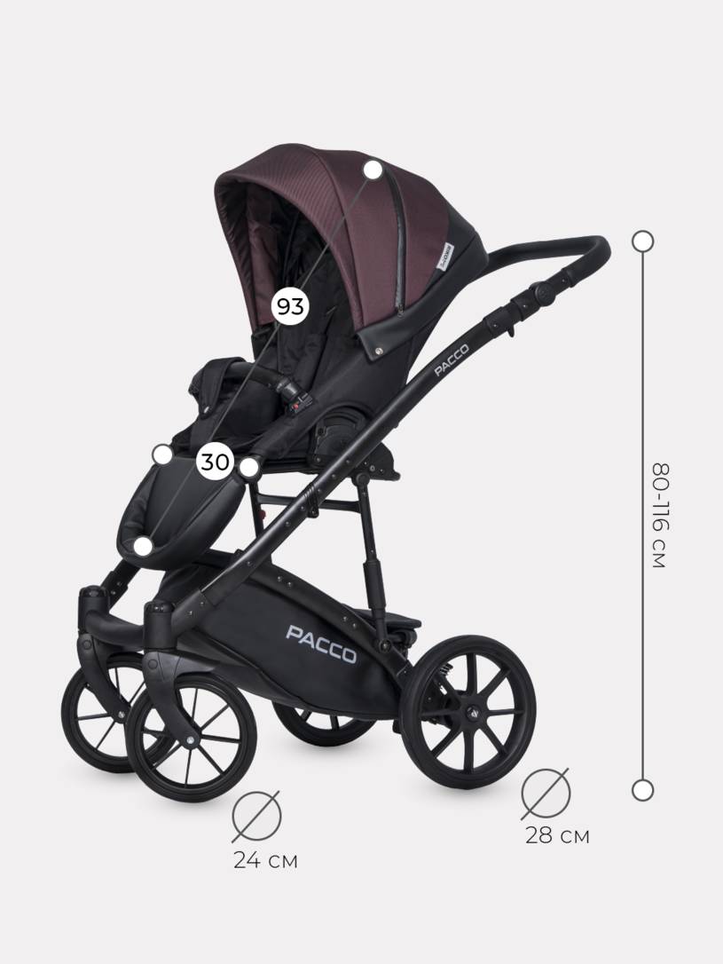 Коляска 2 в 1 RIKO BASIC PACCO 01 Plum