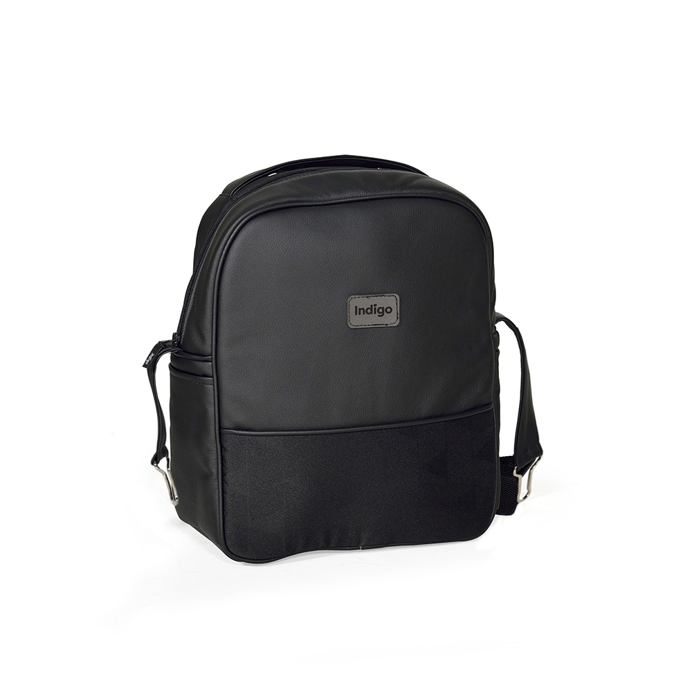 Коляска 2 в 1 Indigo PORTO - Po 08 (черная кожа+черный узор)