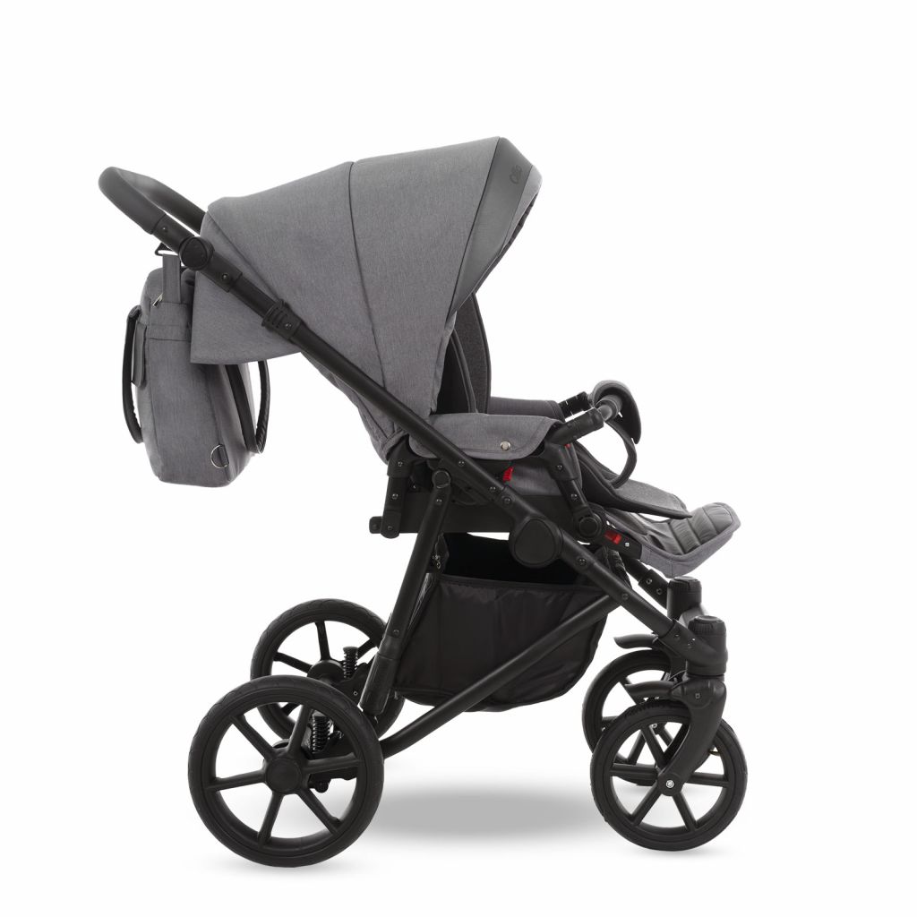 Коляска 2 в 1 Camarelo Ollio, Серый / Темно-серая эко-кожа (08)