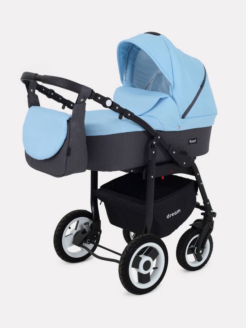 Коляска 3 в 1 Rant Dream 09 серый-голубой