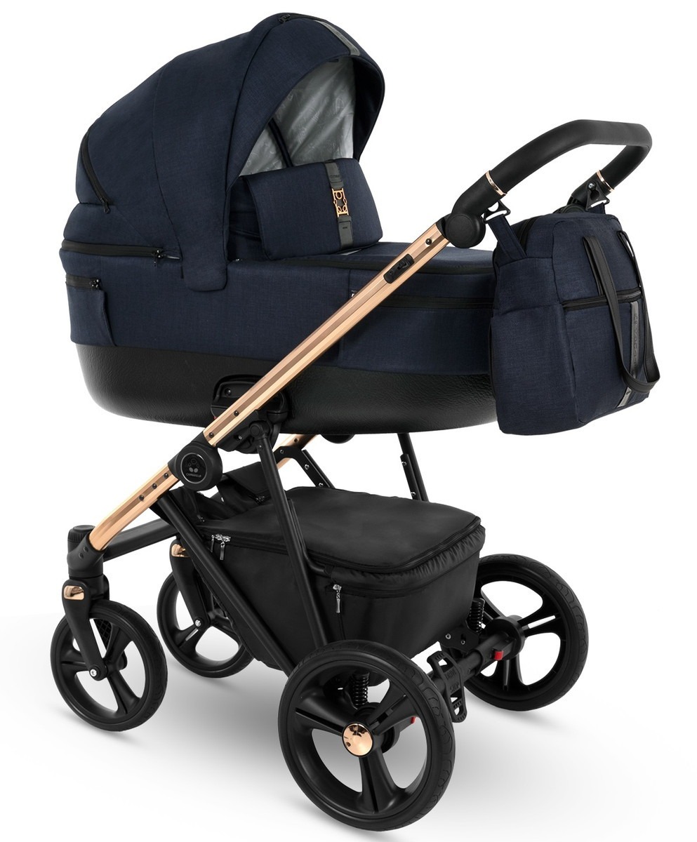 Коляска 2 в 1 Camarelo Belagio, BG-05 (Тёмно-синий Жаккард)