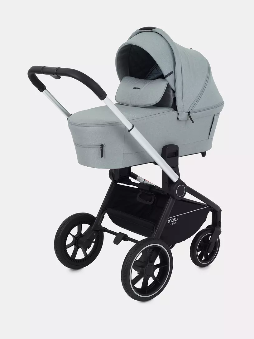 Коляска 3 в 1 Mowbaby Zoom PU silver green tea