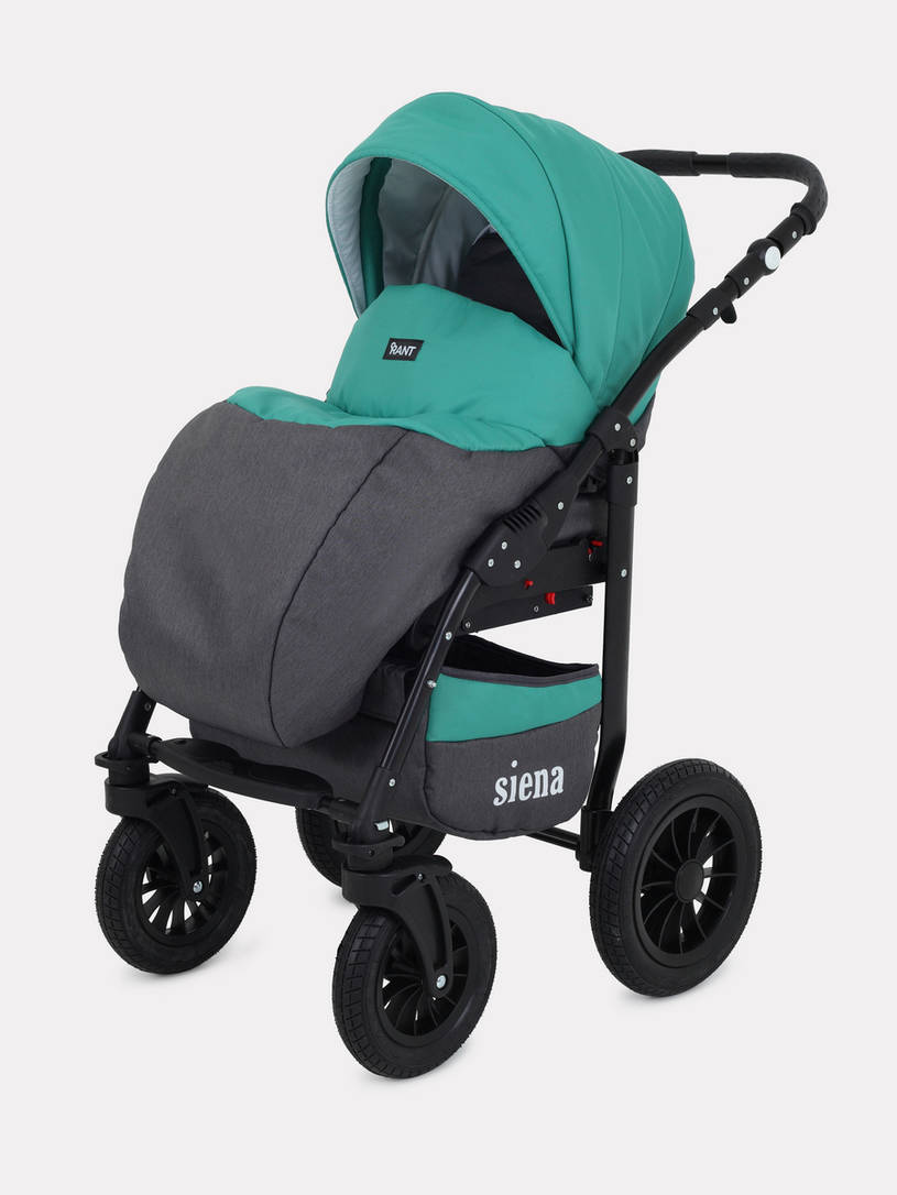 Коляска 2 в 1 Rant Siena 11 серый-темно-зеленый