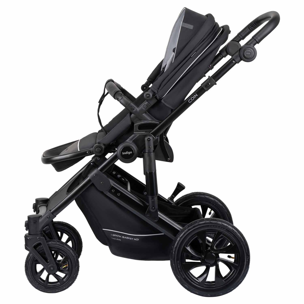 Коляска 2 в 1 Indigo Coin, Черный