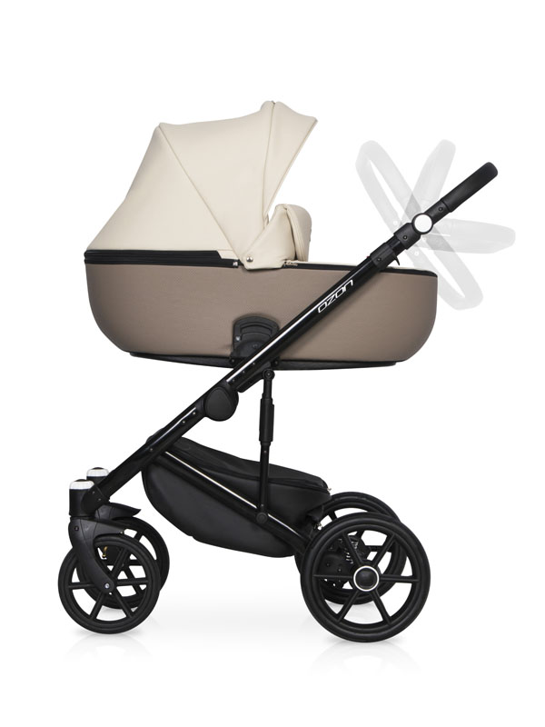 Коляска 3 в 1 Riko Basic Ozon Ecco 25 слоновая кость-бежевый