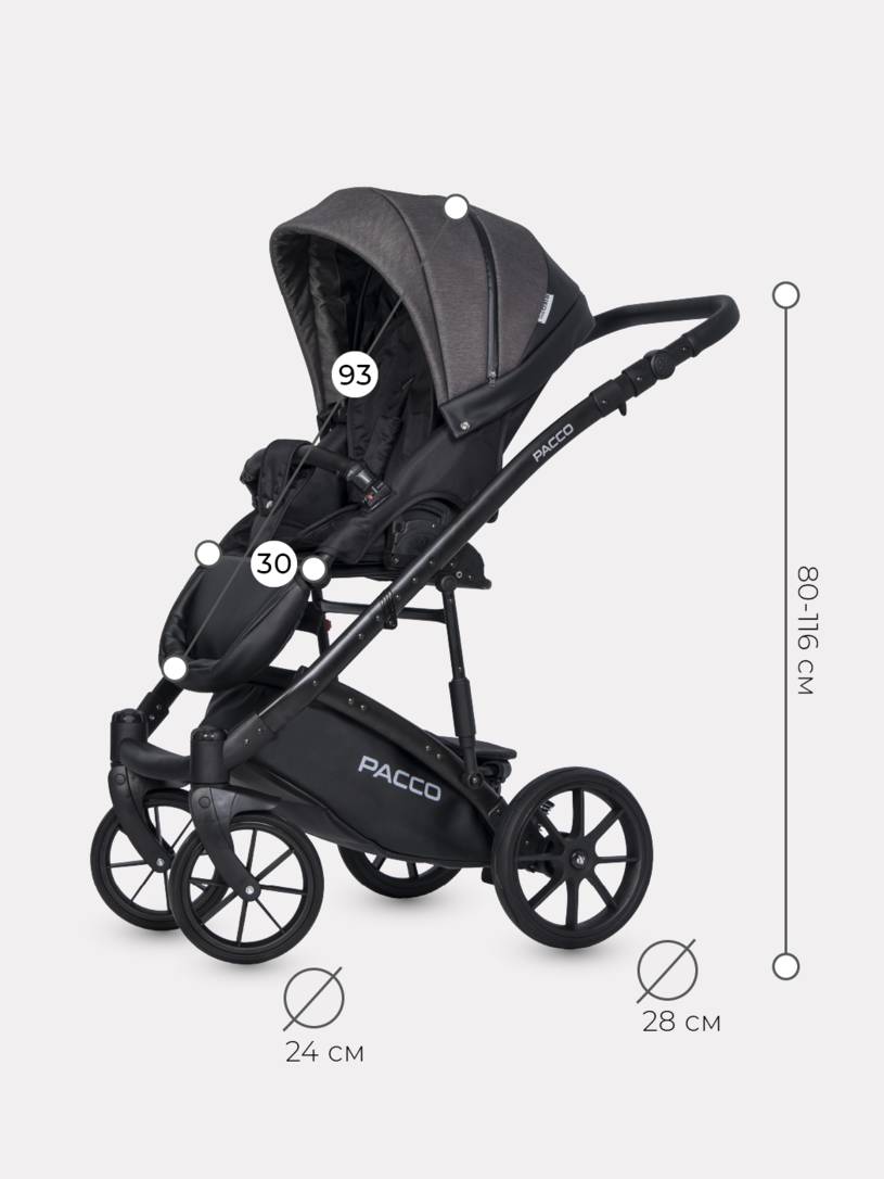 Коляска 2 в 1 RIKO BASIC PACCO 04 Carbon