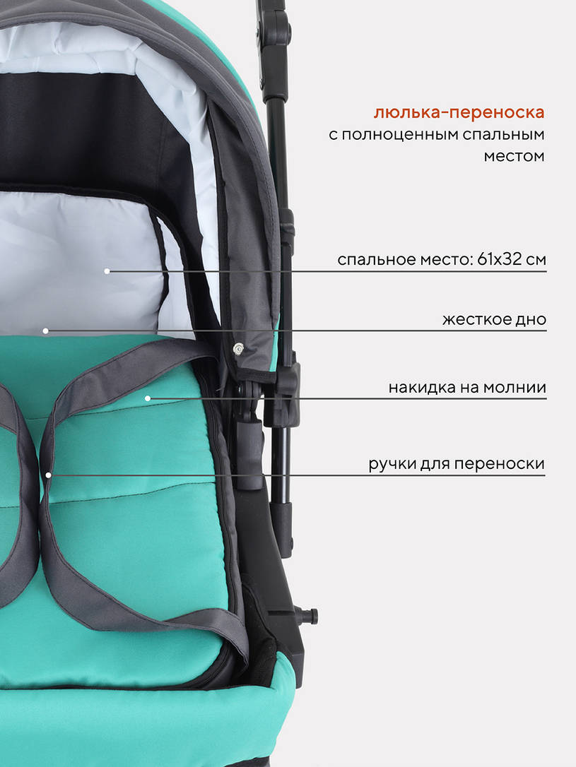 Коляска-трансформер Rant Basic Riva 02 зеленый