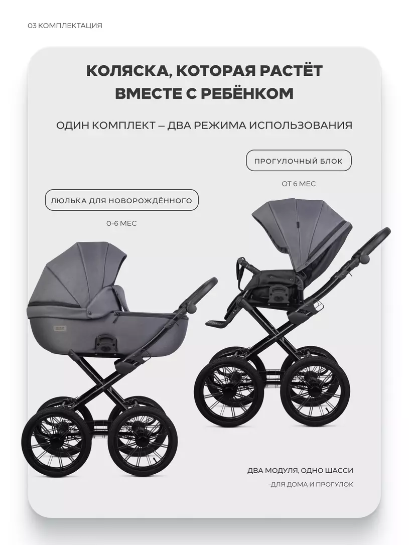Коляска 2 в 1 Riko Basic Montana X Prestige 04 графит
