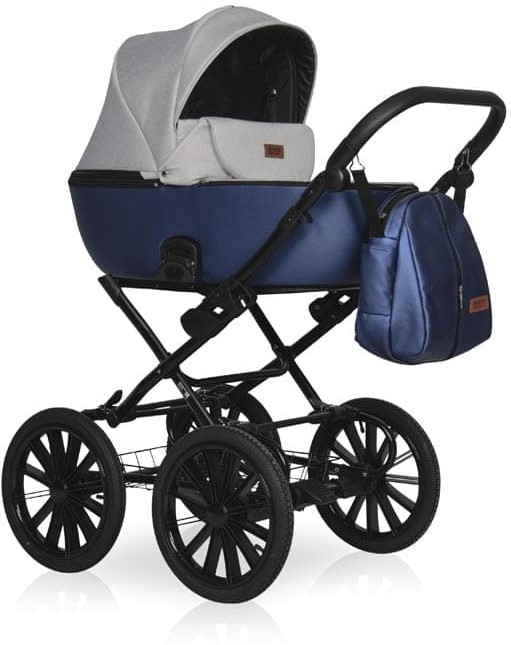 Коляска 2 в 1 Riko Basic Ozon Shine Prestige 04 серо-синий