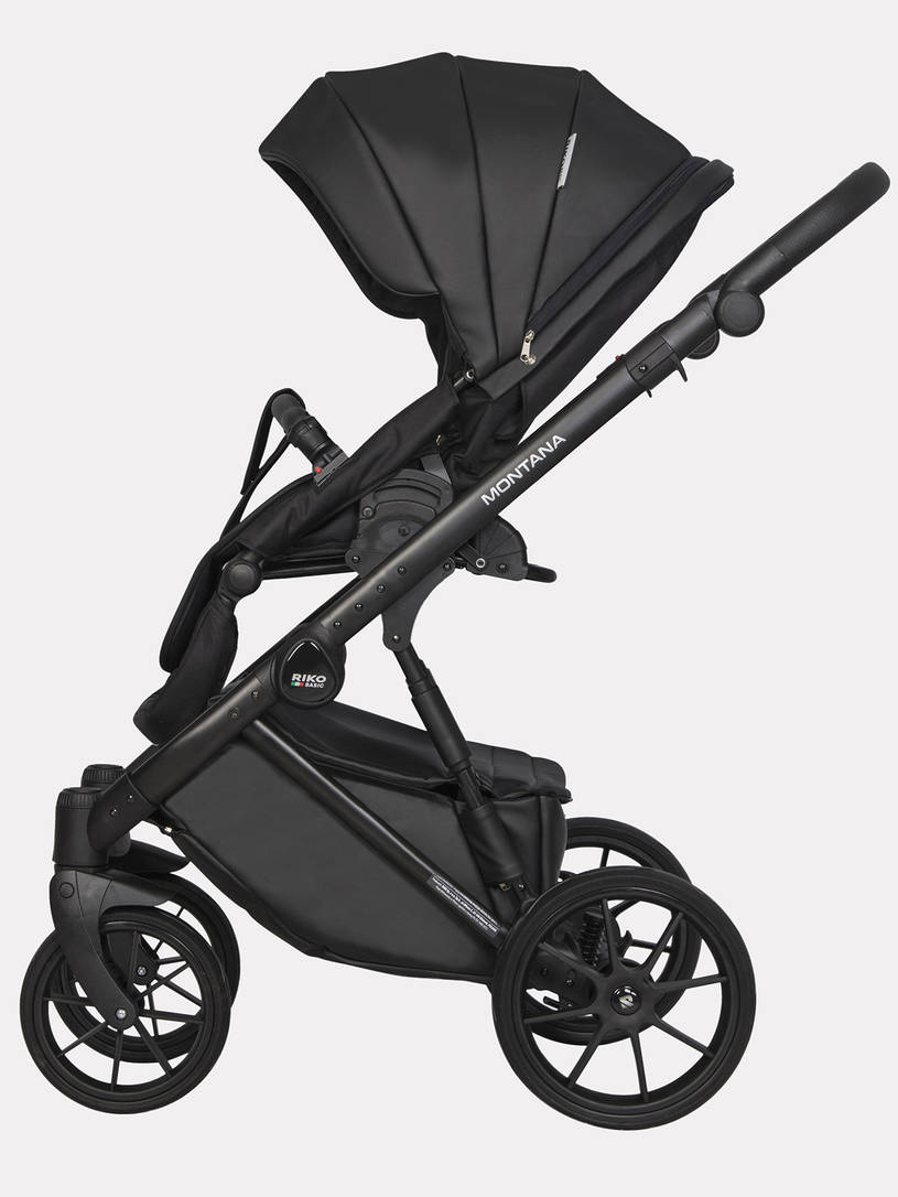 Коляска 2 в 1 Riko Basic Montana Ecco 12 Black черный