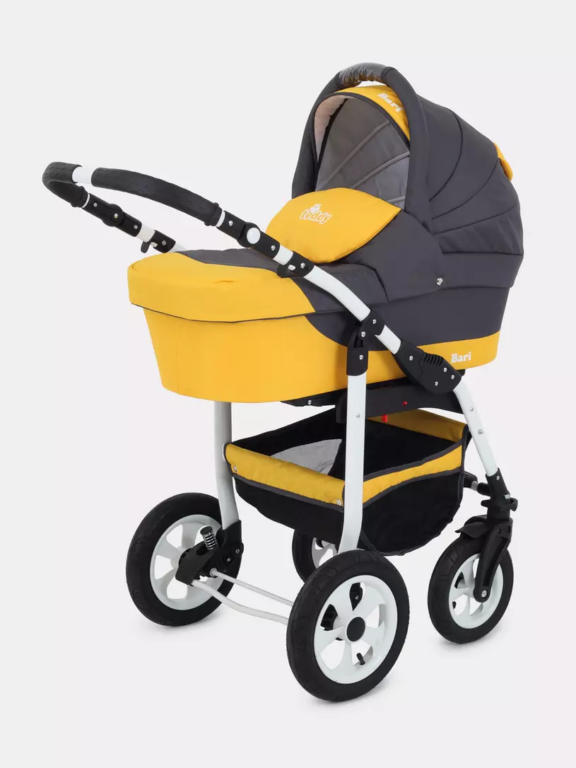 Коляска 2 в 1 Bart-Plast Bari 05 серо-желтый