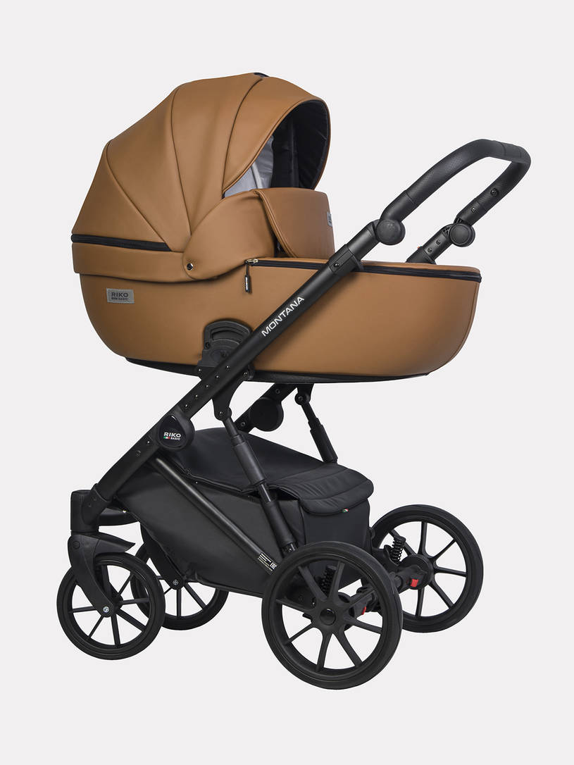 Коляска 2 в 1 Riko Basic Montana Ecco 18 caramel, коричневый