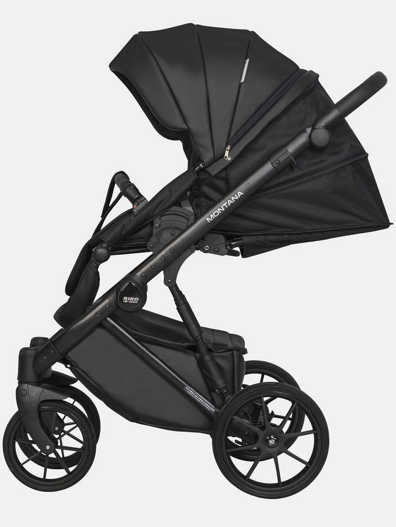 Коляска 2 в 1 Riko Basic Montana Ecco 12 Black черный