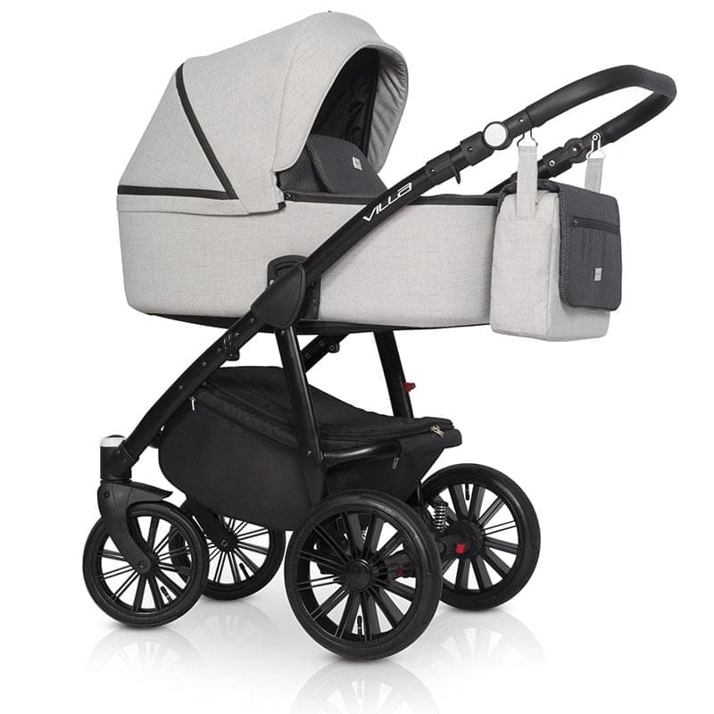 Коляска 2 в 1 Riko Villa 03 бело-черный