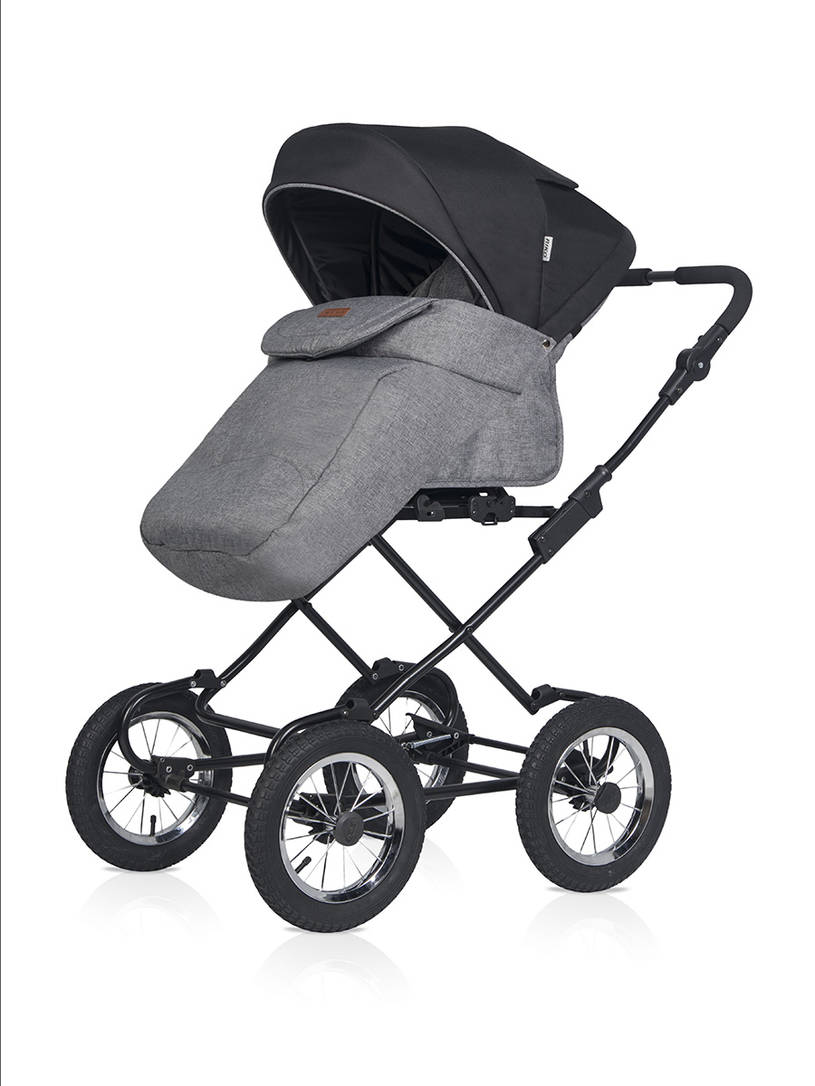 Коляска 2 в 1 RIKO BASIC BELLA LUX CLASSIC 01 темно-серый