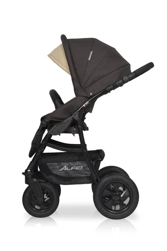 Коляска 2 в 1 Riko Basic Alfa 09 коричнево-бежевый