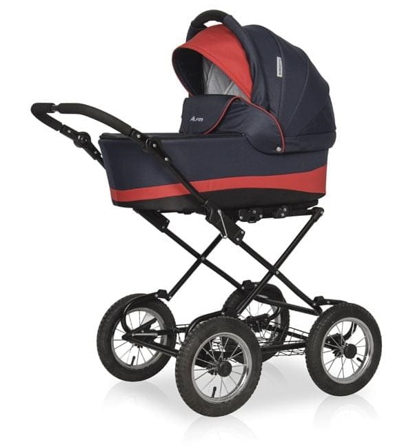 Коляска 2 в 1 Riko Basic Alfa Classic 07 черно-красный