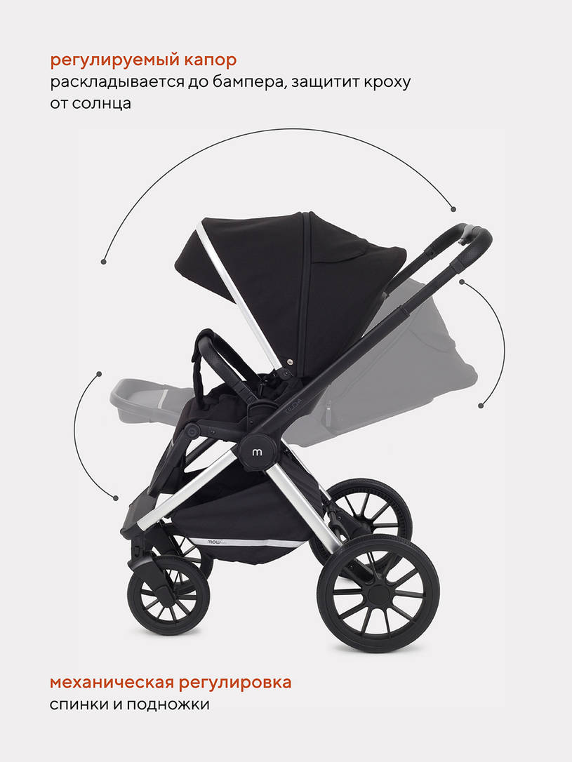 Коляска 2 в 1 Mowbaby Tilda Black