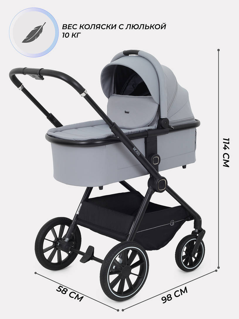 Коляска 2 в 1 Rant Moss 2025 Grey
