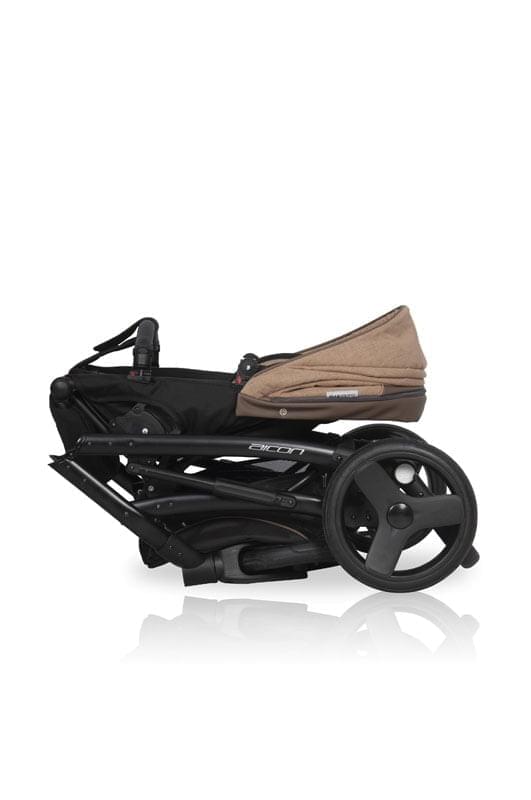 Коляска 3 в 1 Riko Basic Aicon 10 коричнево-бежевый