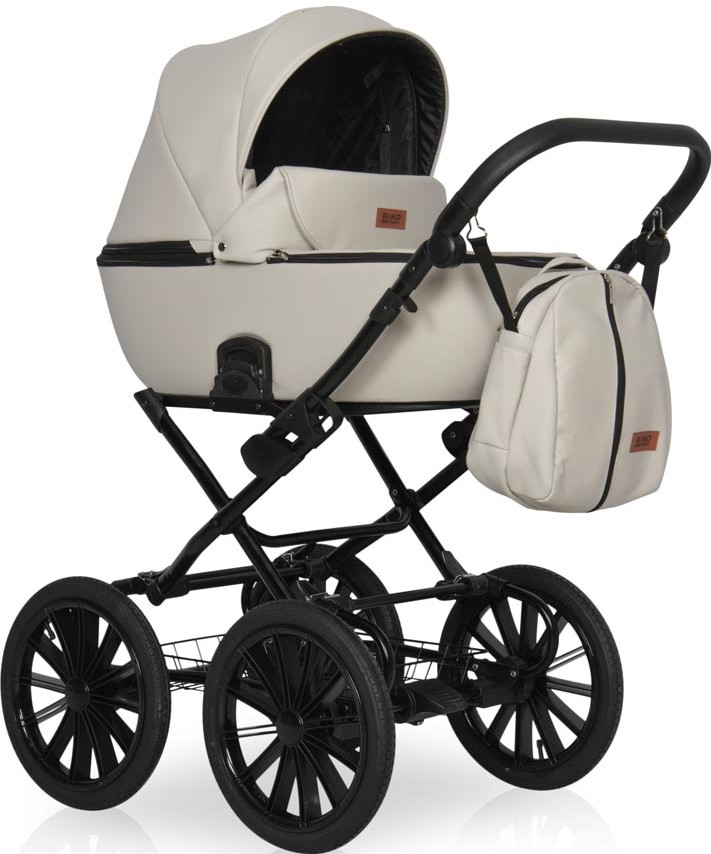 Коляска 2 в 1 Riko Basic Ozon Prestige 05 белая экокожа