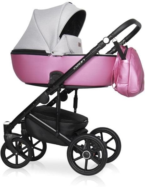 Коляска 2 в 1 Riko Basic Ozon Shine 01 серо-розовый