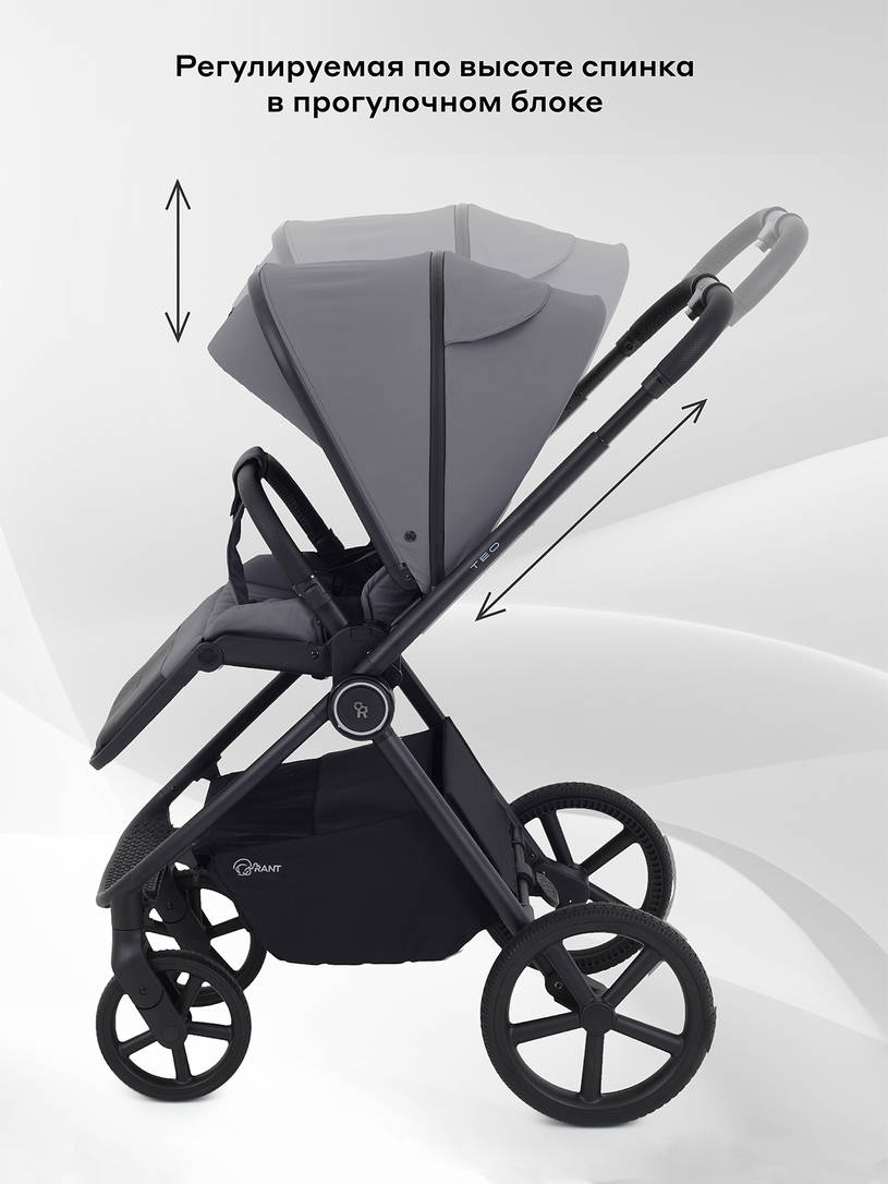Коляска 2 в 1 Rant Teo Grey