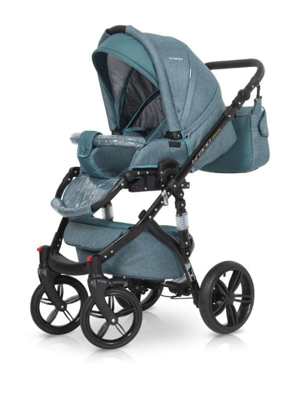 Коляска 2 в 1 Riko Bruno Natural 02 бирюзовый