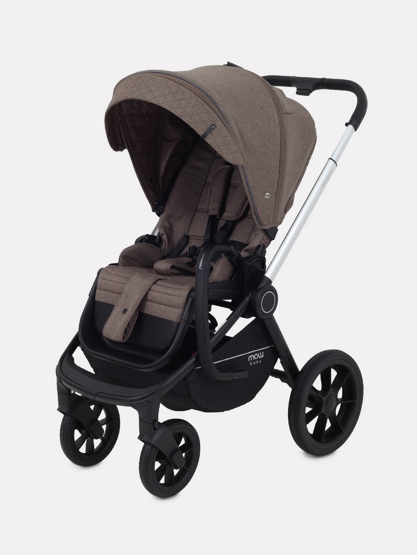 Коляска 3 в 1 Mowbaby Zoom Silver 2025 cacao brown