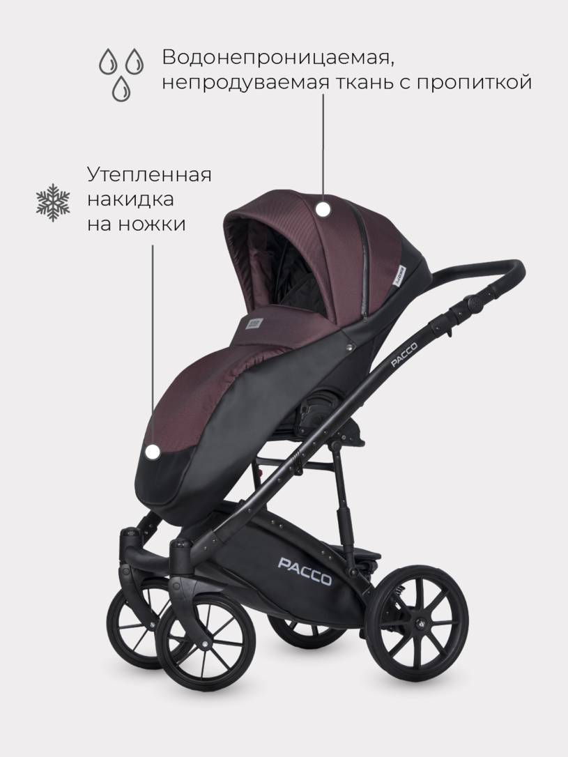 Коляска 2 в 1 RIKO BASIC PACCO 01 Plum