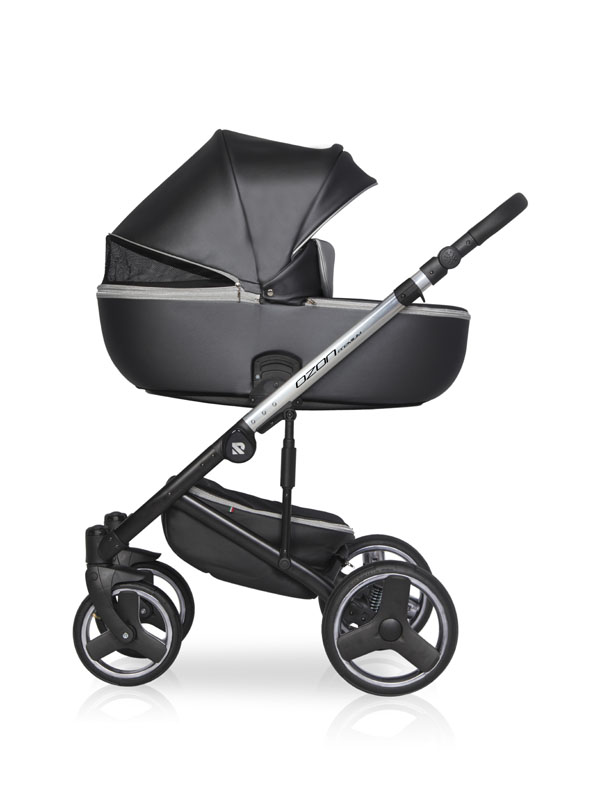 Коляска 2 в 1 Riko Basic Ozon Premium 32 чёрный-серебристый