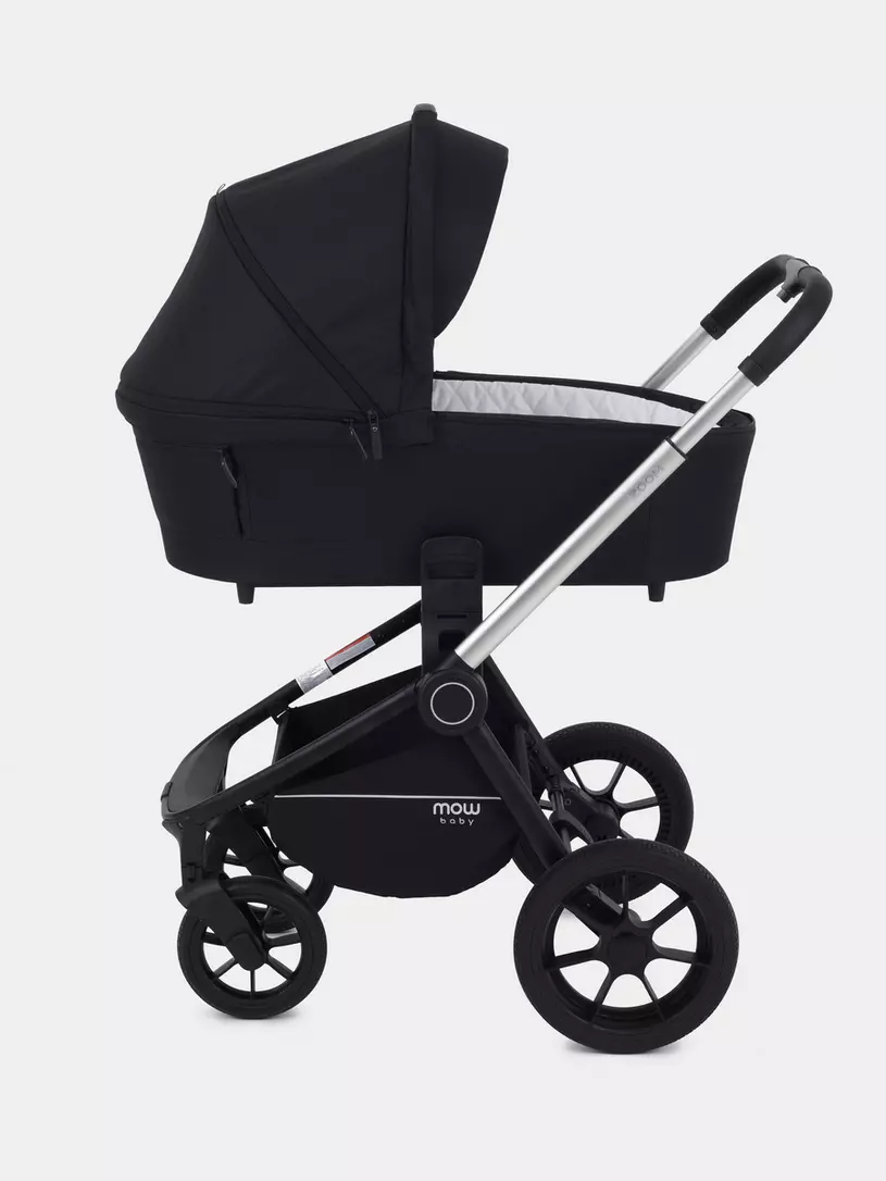 Коляска 3 в 1 Mowbaby Zoom Silver 2025 black