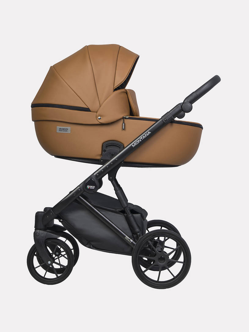 Коляска 2 в 1 Riko Basic Montana Ecco 18 caramel, коричневый