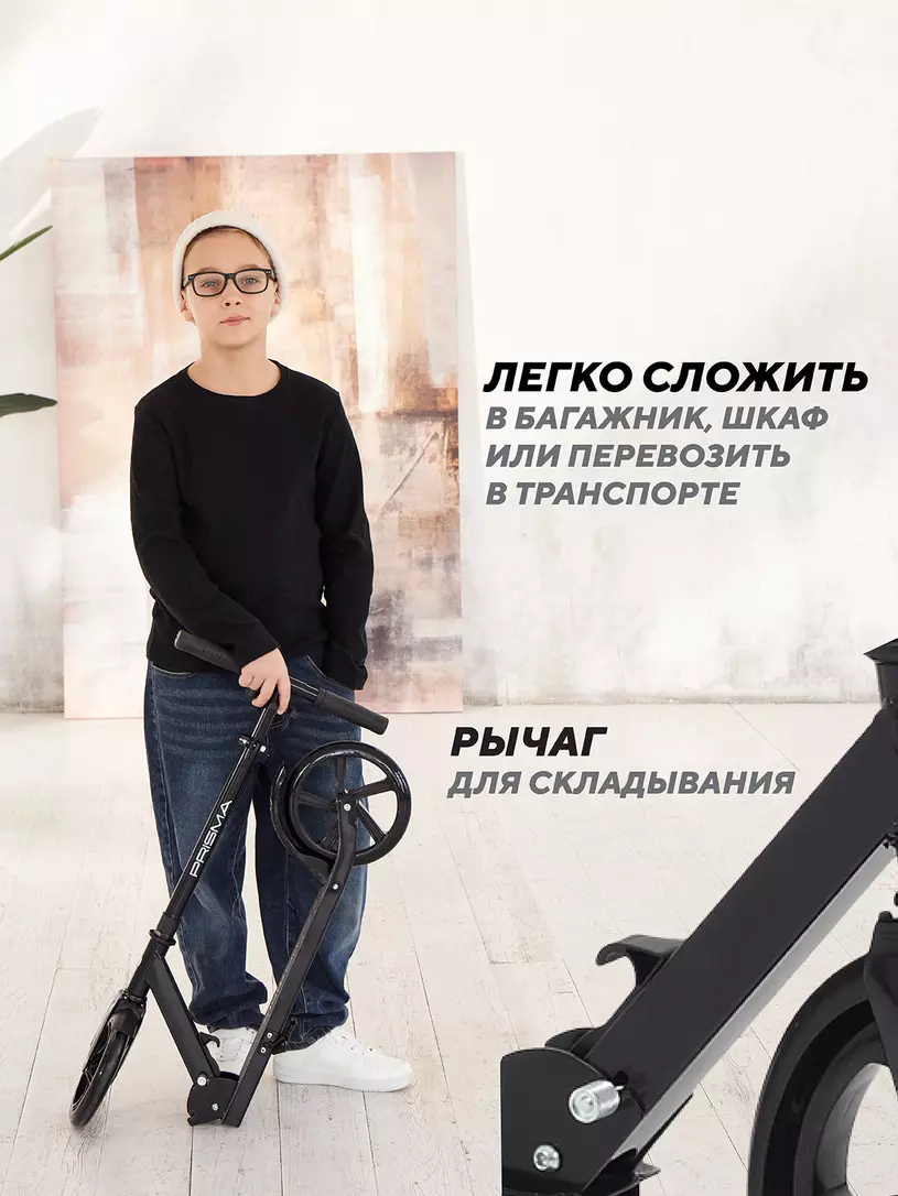 Самокат 2-х колесный Mowbaby Prisma Black