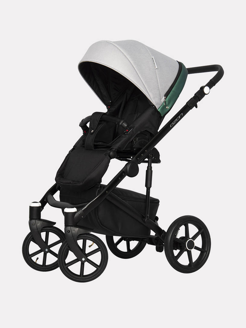 Коляска 2 в 1 Riko Basic Ozon Shine Prestige 05 серо-зеленый