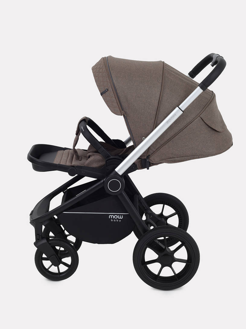 Коляска 3 в 1 Mowbaby Zoom Silver 2025 cacao brown