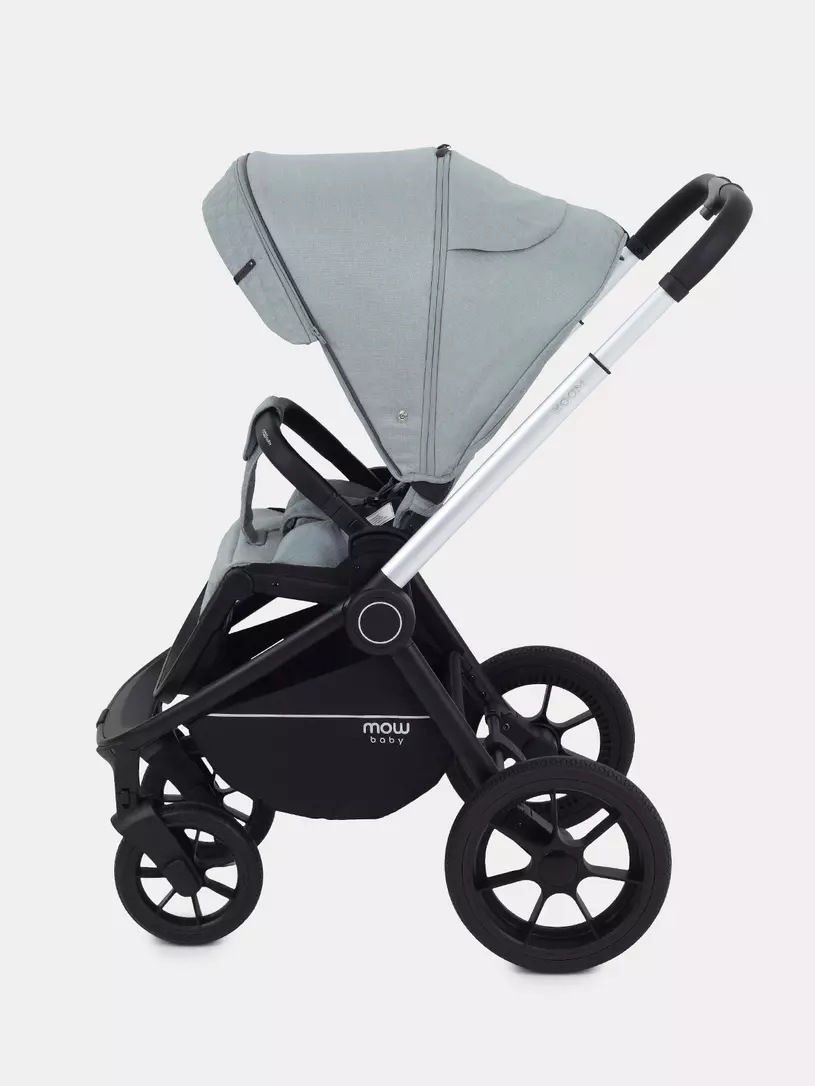 Коляска 3 в 1 Mowbaby Zoom Silver 2025 green tea