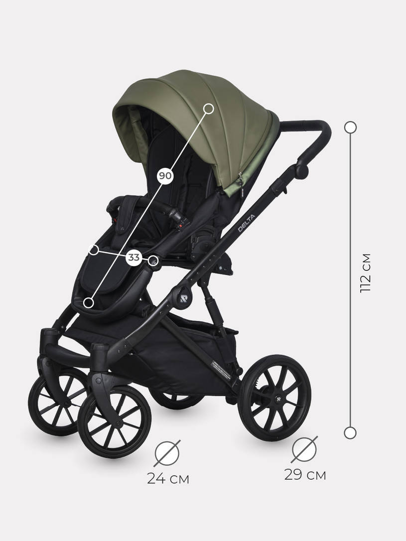 Коляска 2 в 1 RIKO BASIC DELTA ECCO 13 Olive