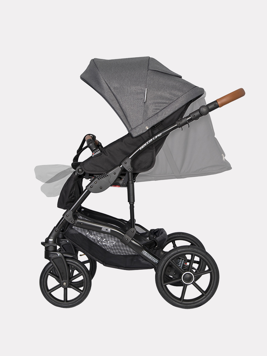 Коляска 3 в 1 Riko Basic Bella Life 06 Anthracite, графит