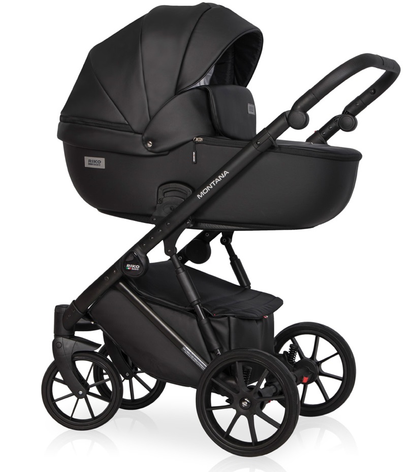 Коляска 3 в 1 Riko Basic Montana Ecco 12 Black черный