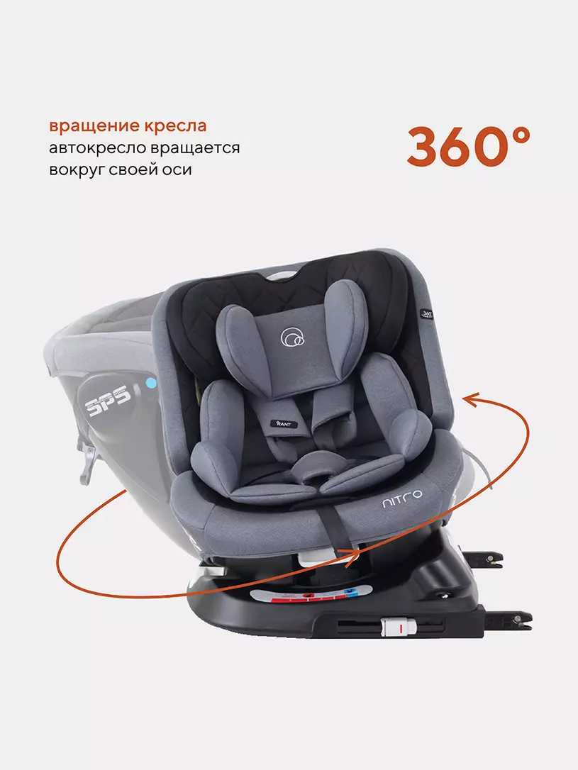 Автокресло Rant Nitro 0/1/2/3 (0-36 кг) Grey/Black