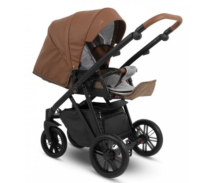 Коляска Camarelo Zeo 2 в 1 экокожа коньячный