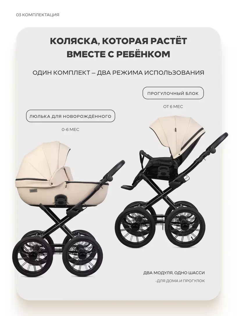 Коляска 2 в 1 Riko Basic Montana X Ecco Prestige 15 Ivory beige